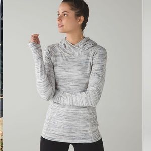 Lululemon Think Fast Hoodie White Space Dye Size 4